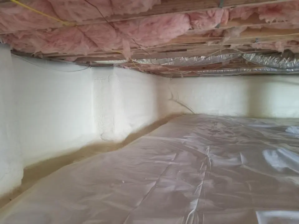 Crawl space encapsulation with closed-cell spray foam for Roof Waterproofing in Clawson
